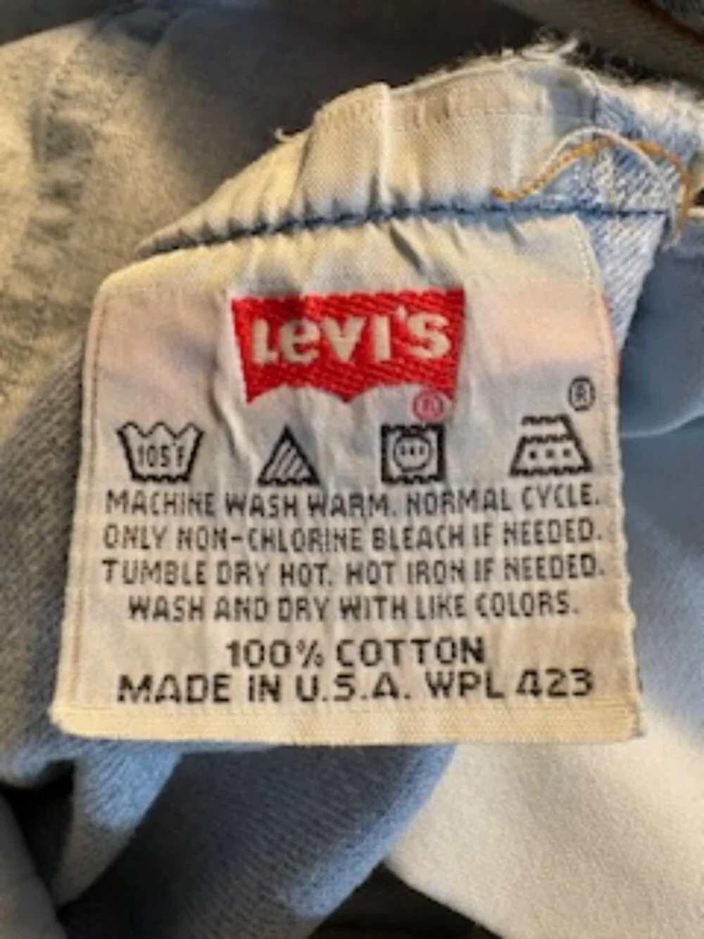 Levi's 501 Vintage-distressed jeans tag sz 28x34  dt June 1980 tag 0680 - Picture 14 of 16